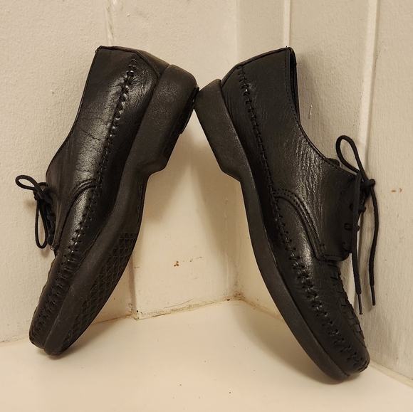 BLACK Dexter Leather Lace Up Shoe Sz 6.5 - Picture 6 of 6
